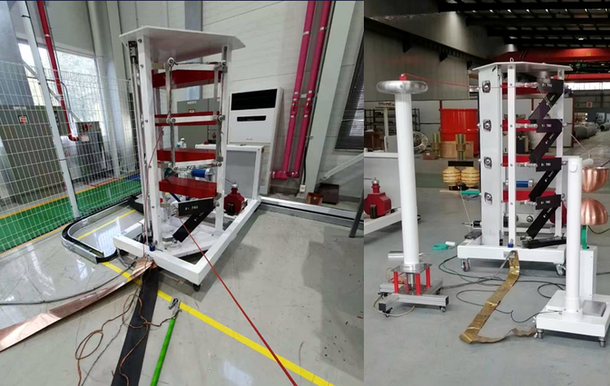 Impulse voltage generator system with divider and test equipment